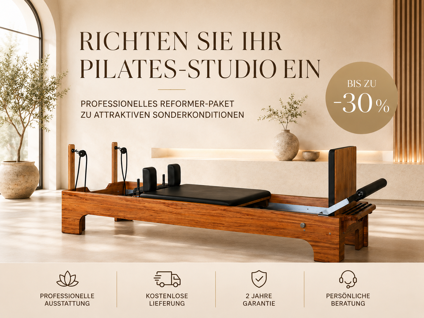 Bodylumina professionelles Pilates Reformer Paket für Studios in Österreich